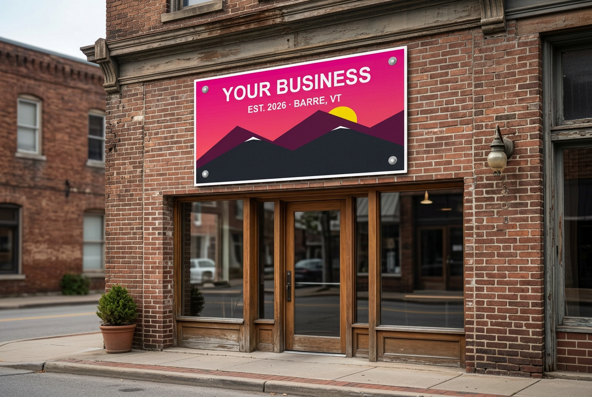 Custom printed Max Metal ACM sign on a building wall