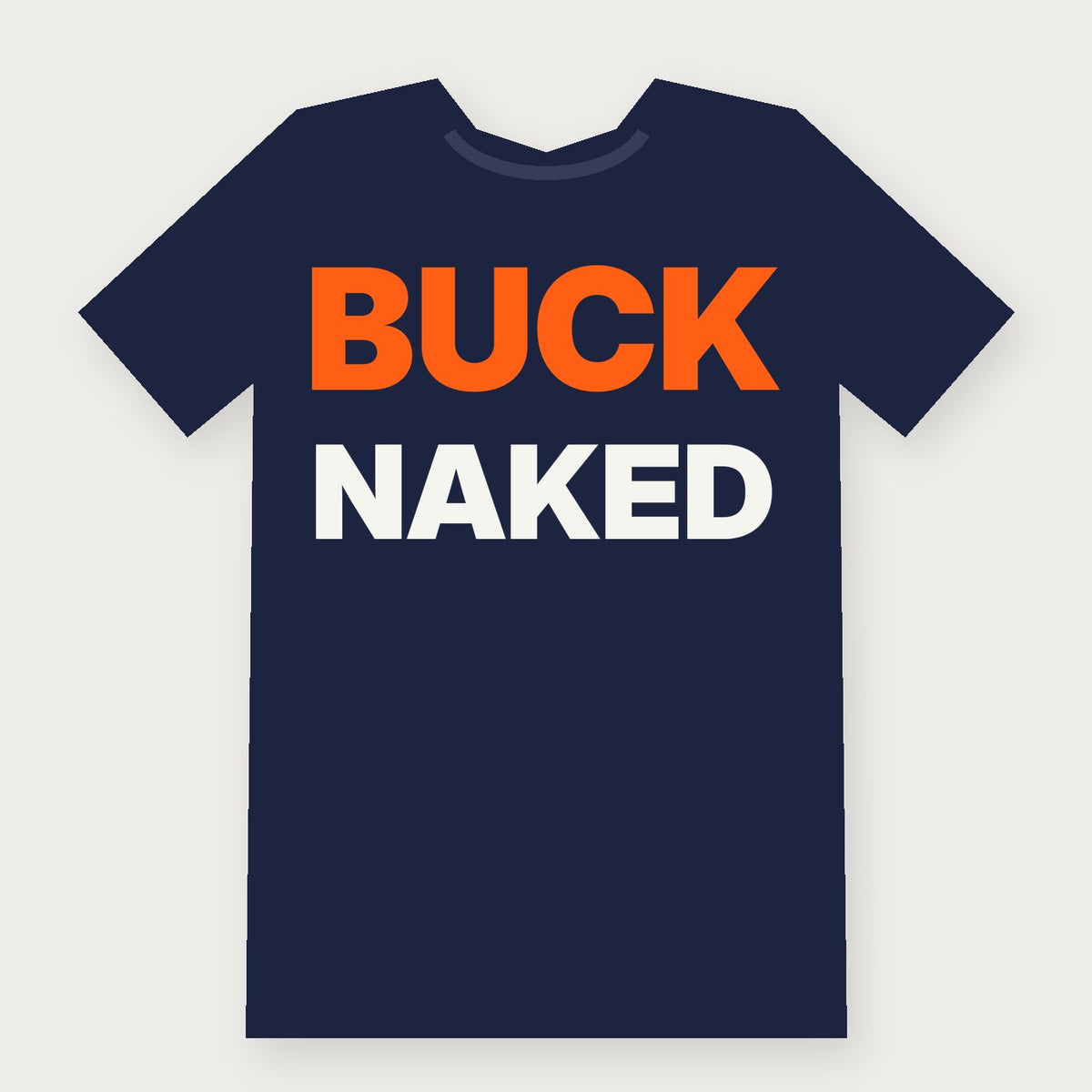 Buck Naked Funny Hunting T-Shirt on navy