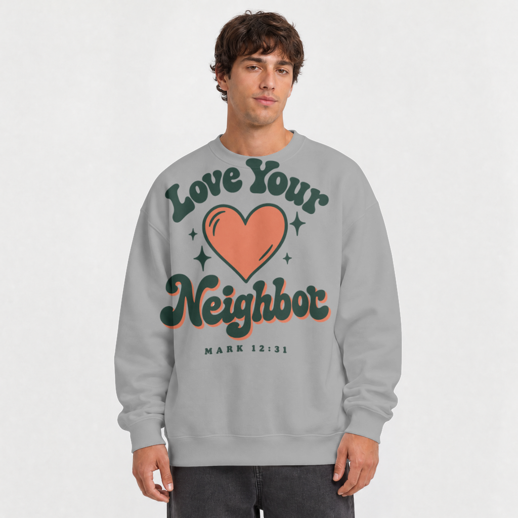 Love Your Neighbor – Crewneck Sweatshirt in Sport Grey