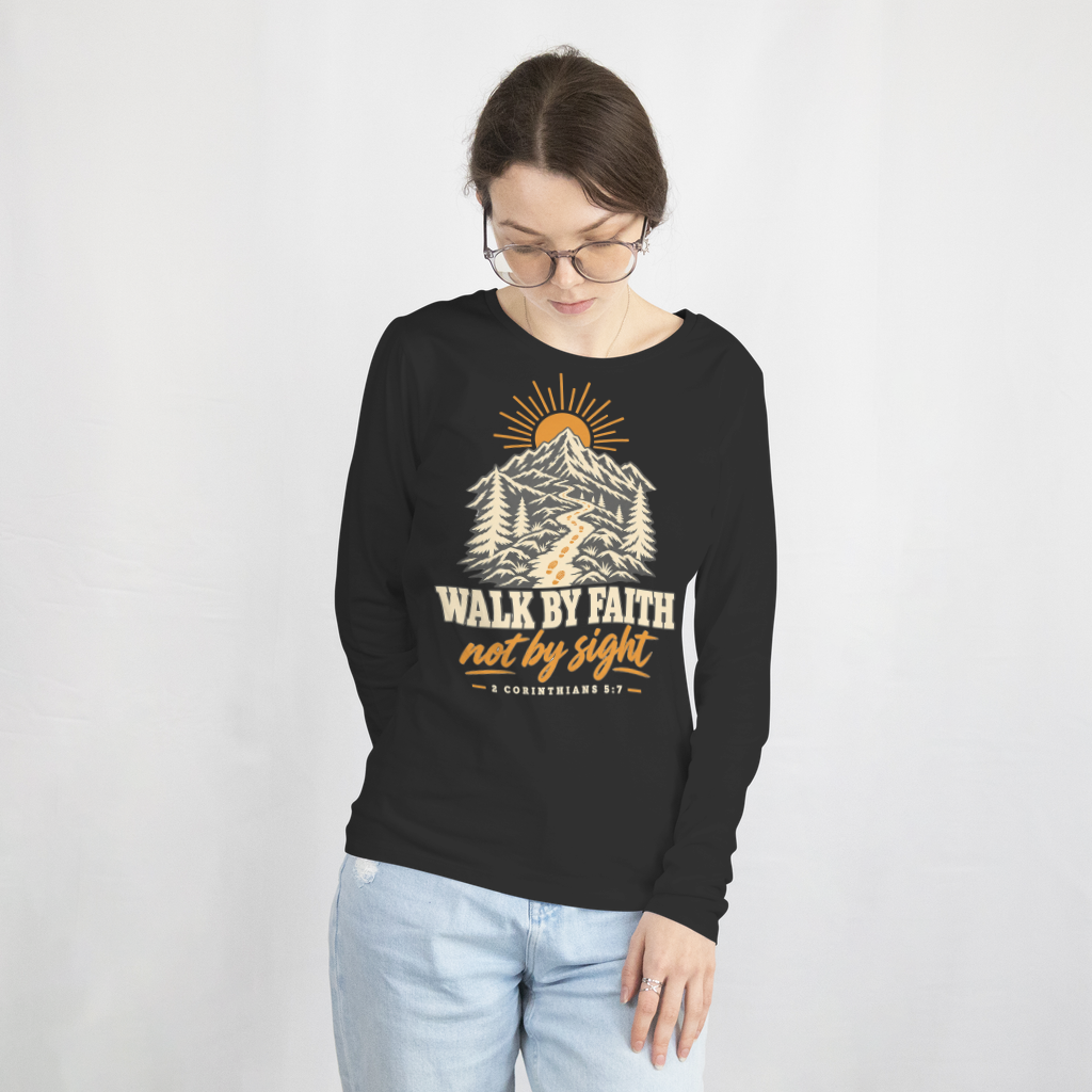 Walk by Faith – Long Sleeve Tee in Black