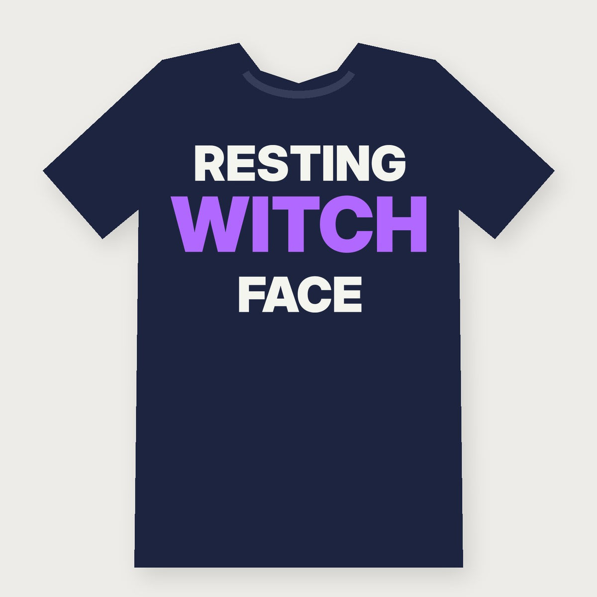 Resting Witch Face Funny Halloween T-Shirt on navy