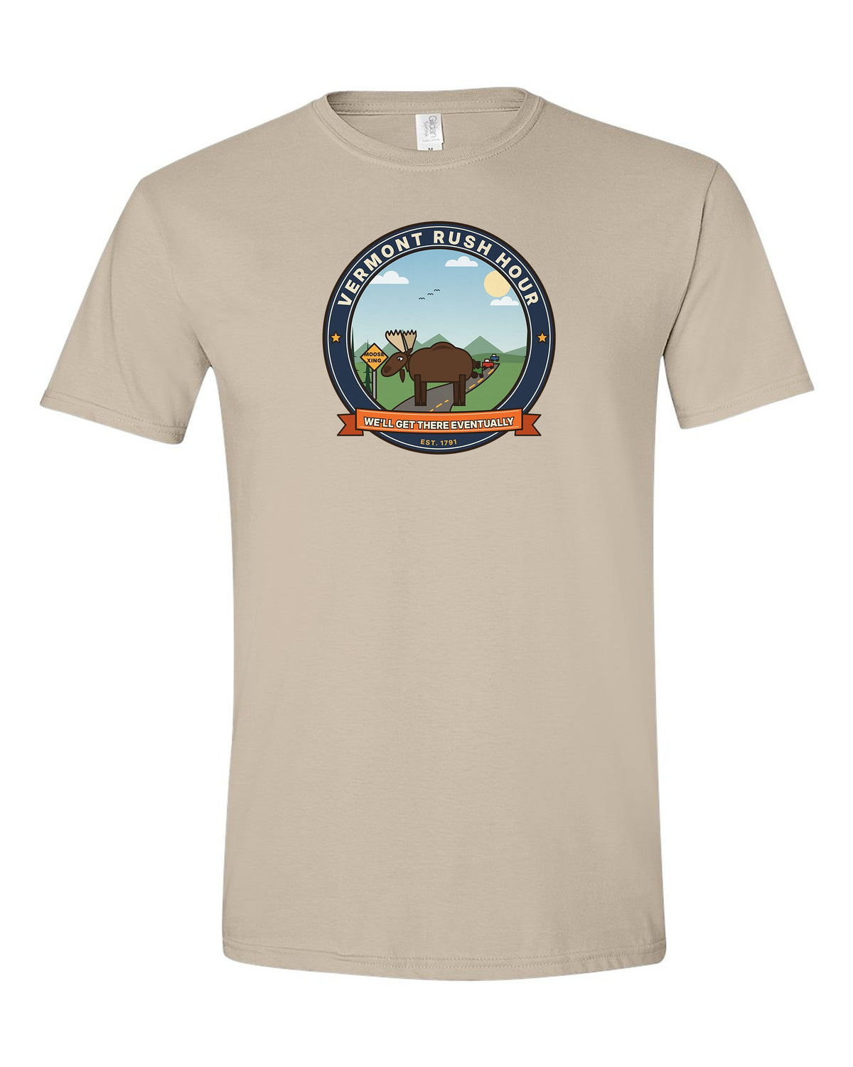 Vermont Rush Hour - Funny Moose Traffic Jam T-Shirt