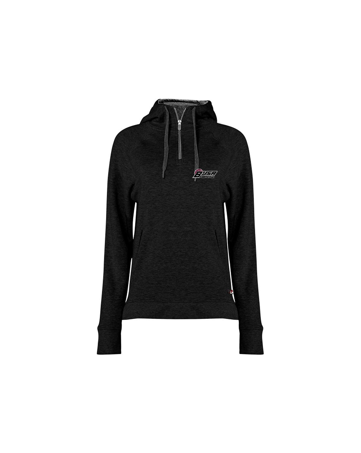 BYSA - Badger - Black FitFlex Women's French Terry Hooded Quarter-Zip - 1051