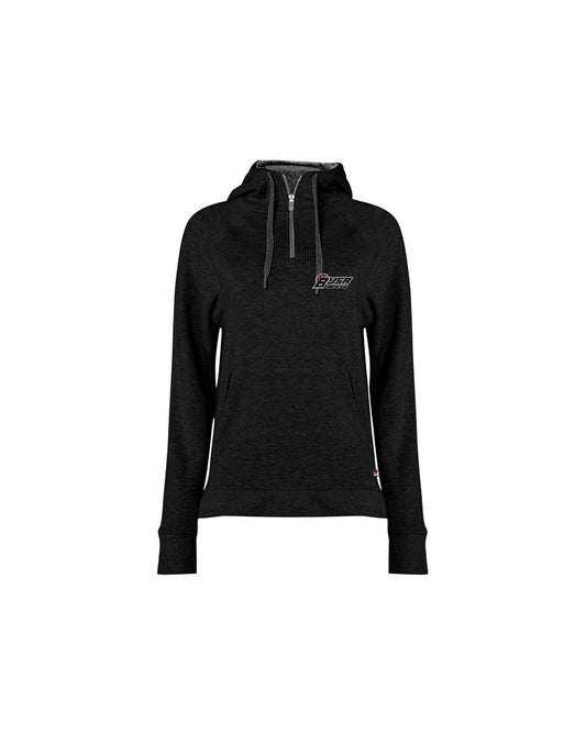 BYSA - Badger - Black FitFlex Women's French Terry Hooded Quarter-Zip - 1051