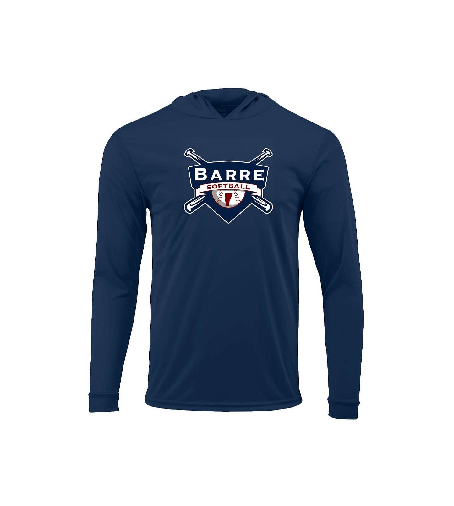 Barre Softball - Paragon - Youth Bahama Performance Hooded Long Sleeve T