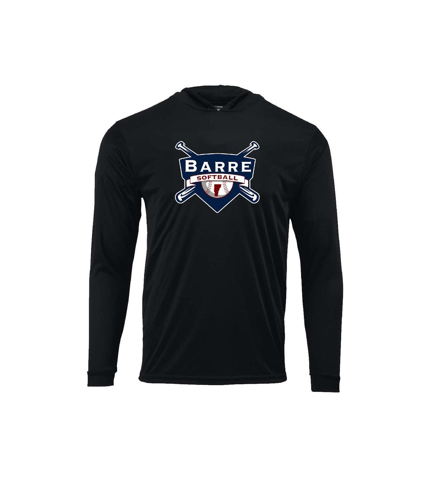 Barre Softball - Paragon - Youth Bahama Performance Hooded Long Sleeve T