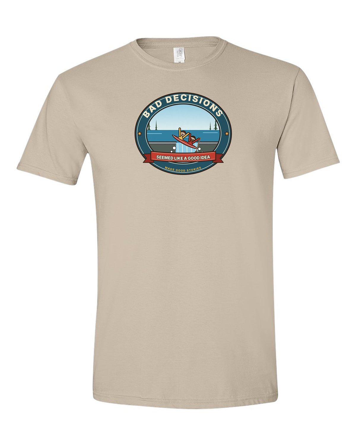 Bad Decisions Make Good Stories - Funny Canoe Waterfall T-Shirt