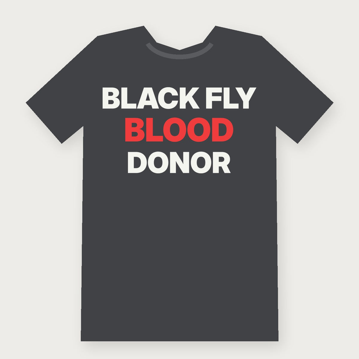 Black Fly Blood Donor Funny Vermont T-Shirt on charcoal