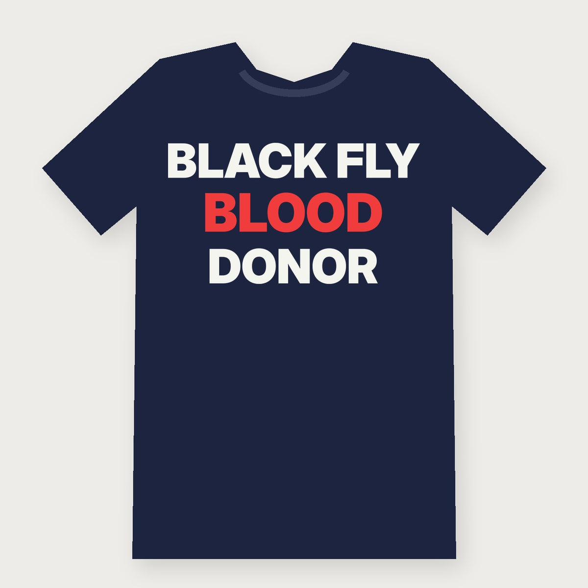 Black Fly Blood Donor Funny Vermont T-Shirt on navy