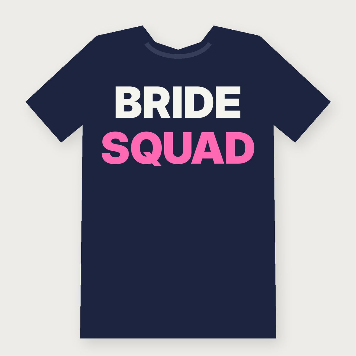 Bride Squad Group & Party T-Shirt on navy