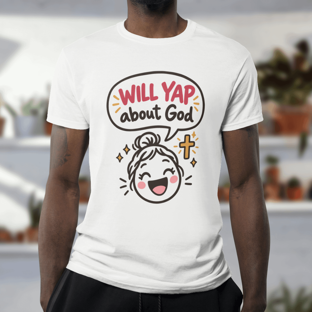 Will Yap About God Shirt – Funny Christian Tee & Sweatshirt – Softstyle Tee in White