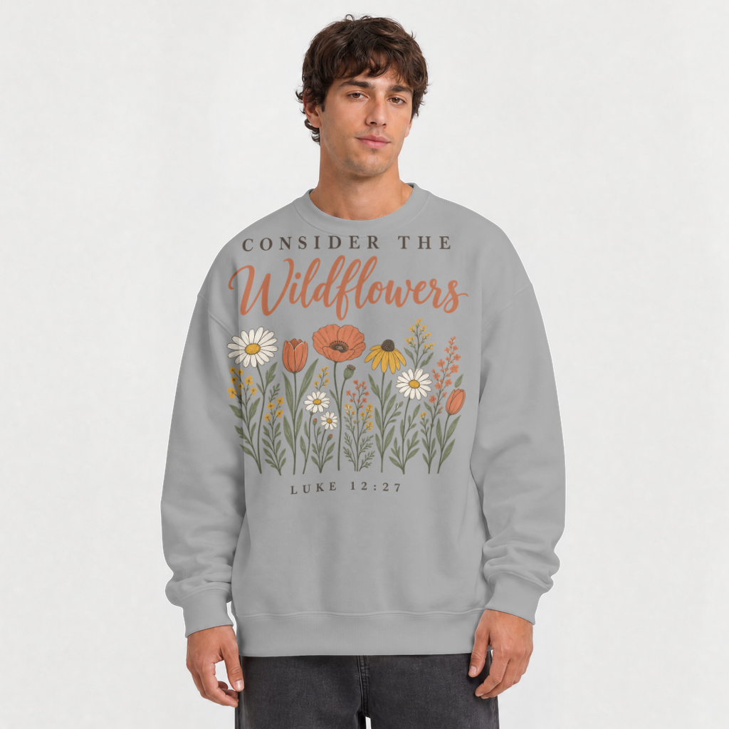 Consider the Wildflowers – Crewneck Sweatshirt in Sport Grey