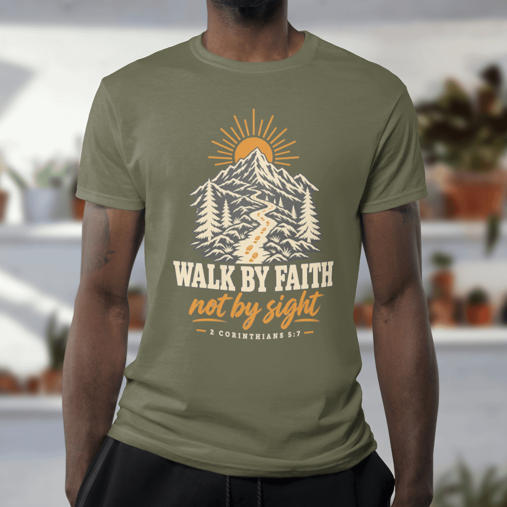 Walk by Faith – Softstyle Tee in Military Green