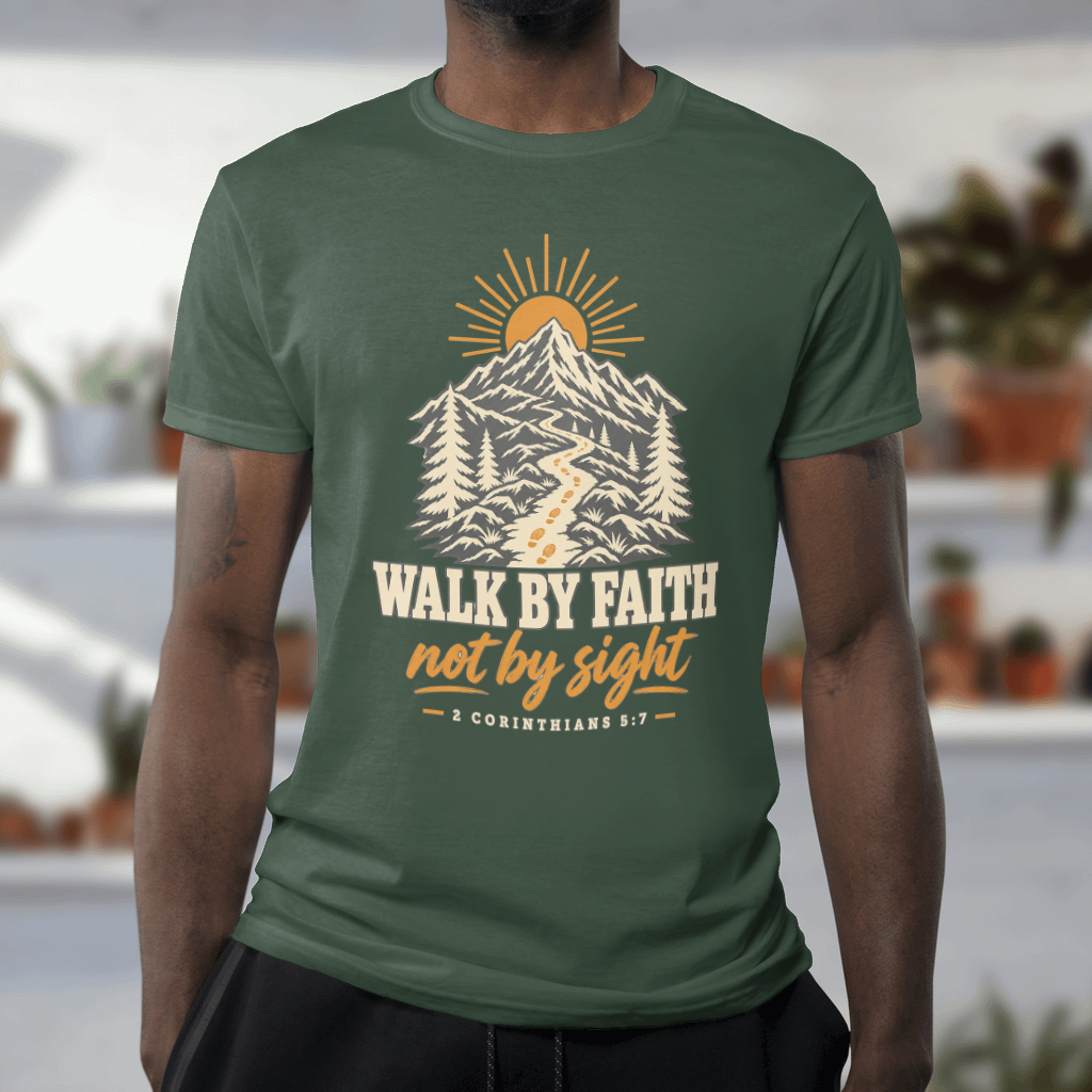 Walk by Faith – Softstyle Tee in Forest Green