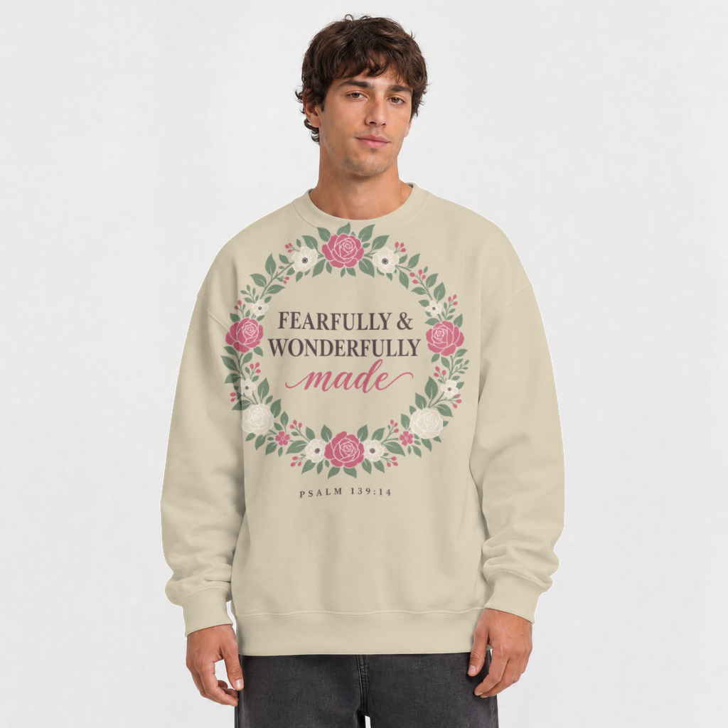Fearfully & Wonderfully Made – Crewneck Sweatshirt in Sand