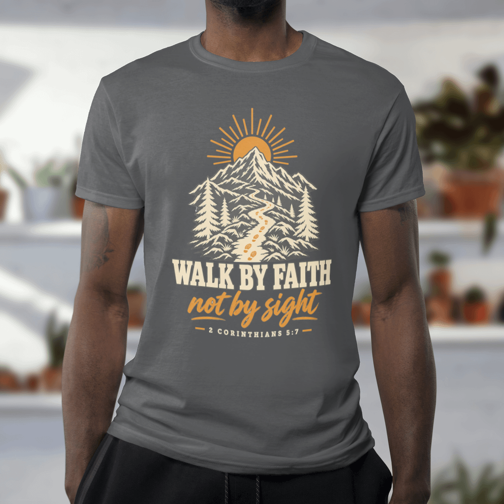 Walk by Faith – Softstyle Tee in Charcoal