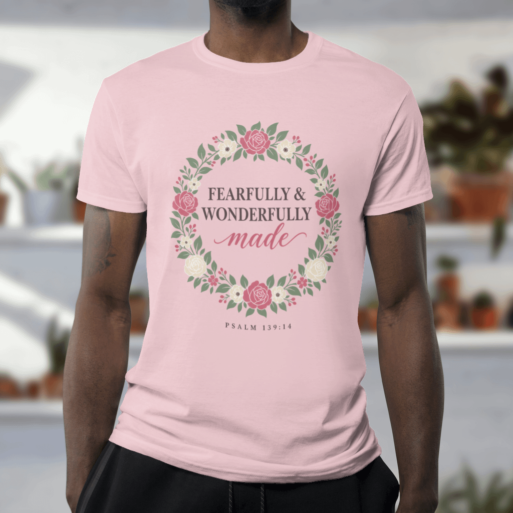 Fearfully & Wonderfully Made – Softstyle Tee in Light Pink