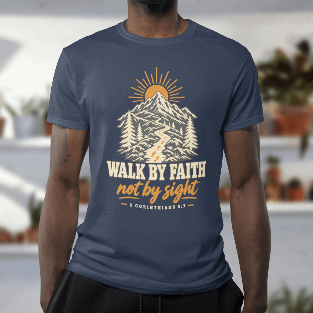 Walk by Faith – Softstyle Tee in Navy