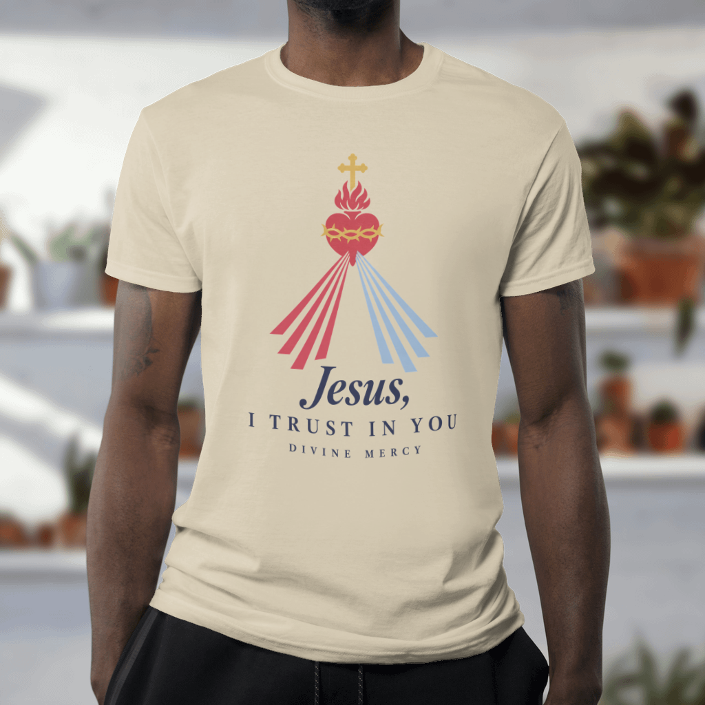 Jesus, I Trust in You – Softstyle Tee in Sand