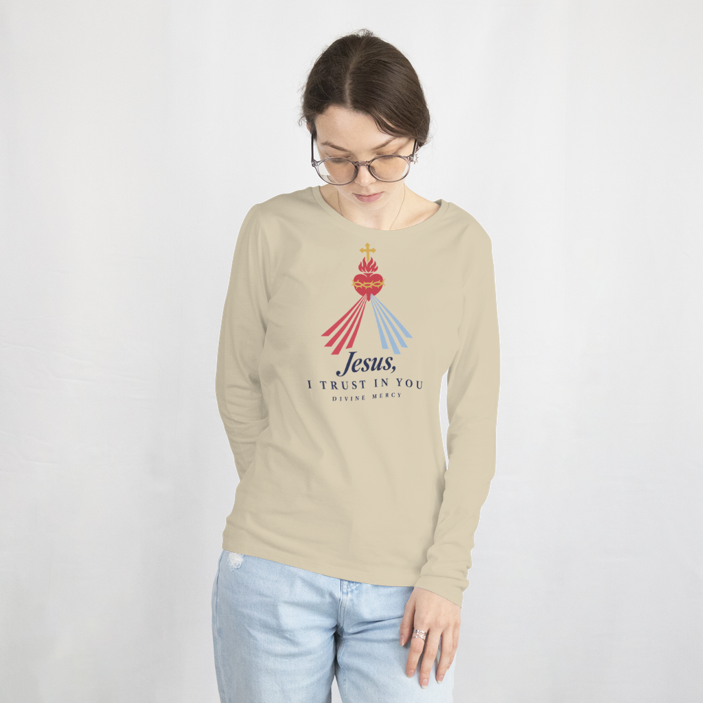 Jesus, I Trust in You – Long Sleeve Tee in Sand