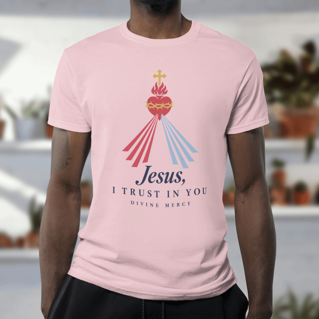 Jesus, I Trust in You – Softstyle Tee in Light Pink