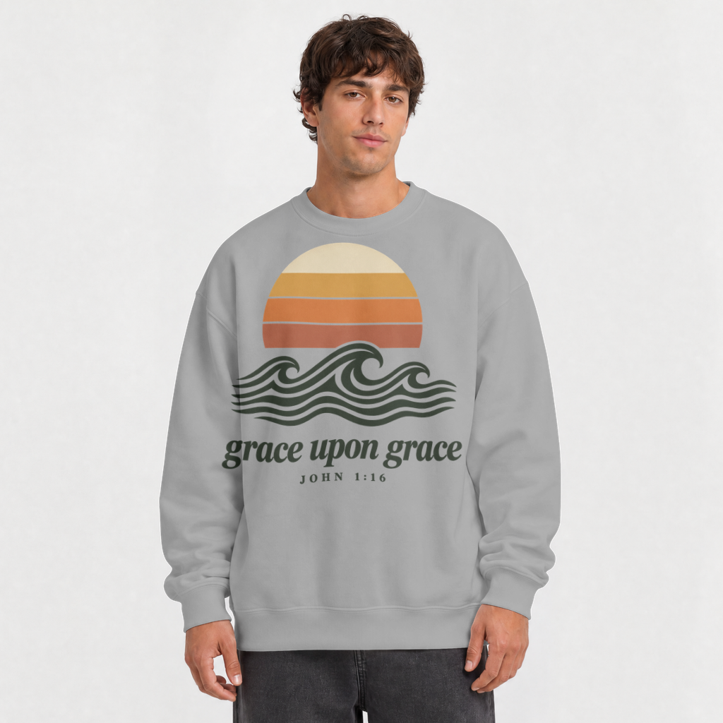 Grace Upon Grace – Crewneck Sweatshirt in Sport Grey