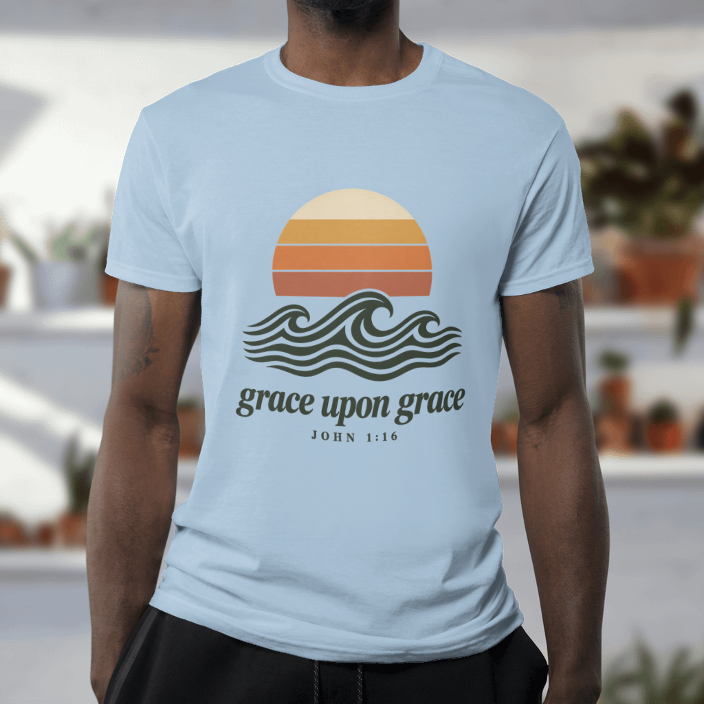 Grace Upon Grace – Softstyle Tee in Light Blue