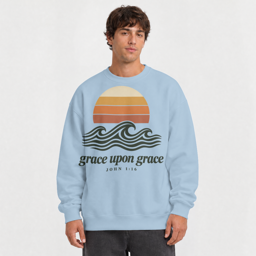 Grace Upon Grace – Crewneck Sweatshirt in Light Blue
