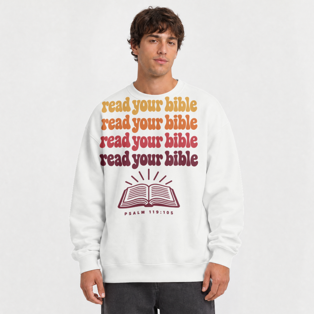 Read Your Bible – Crewneck Sweatshirt in White