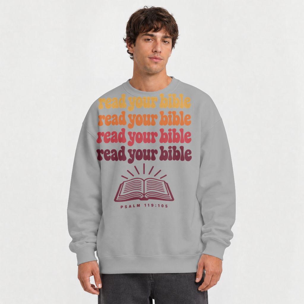 Read Your Bible – Crewneck Sweatshirt in Sport Grey