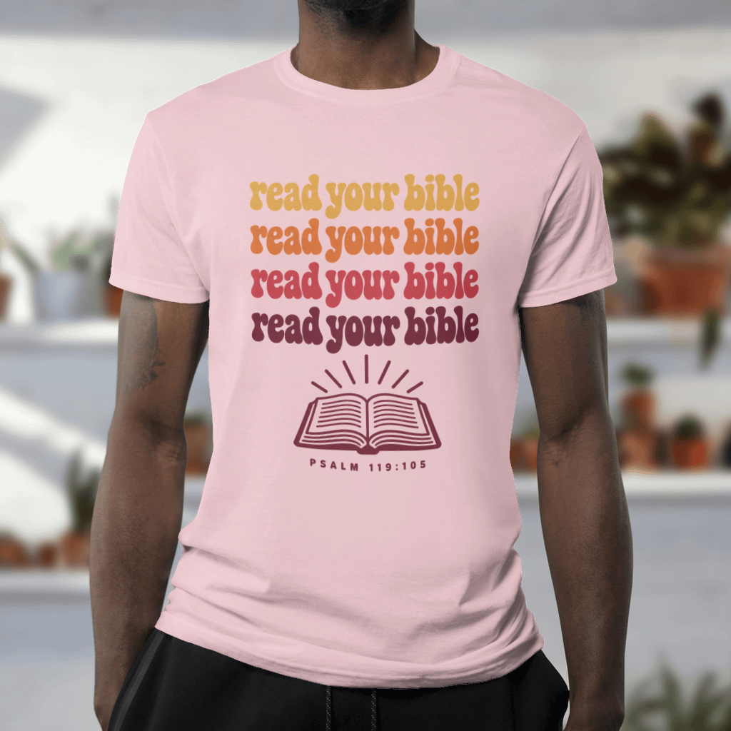 Read Your Bible – Softstyle Tee in Light Pink