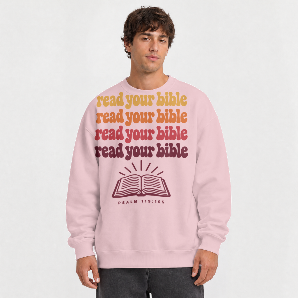 Read Your Bible – Crewneck Sweatshirt in Light Pink