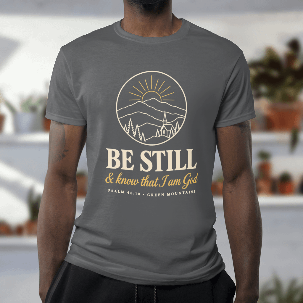 Be Still & Know Vermont – Softstyle Tee in Charcoal