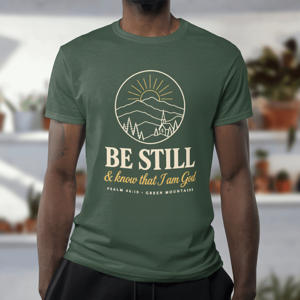 Be Still & Know Vermont – Softstyle Tee in Forest Green
