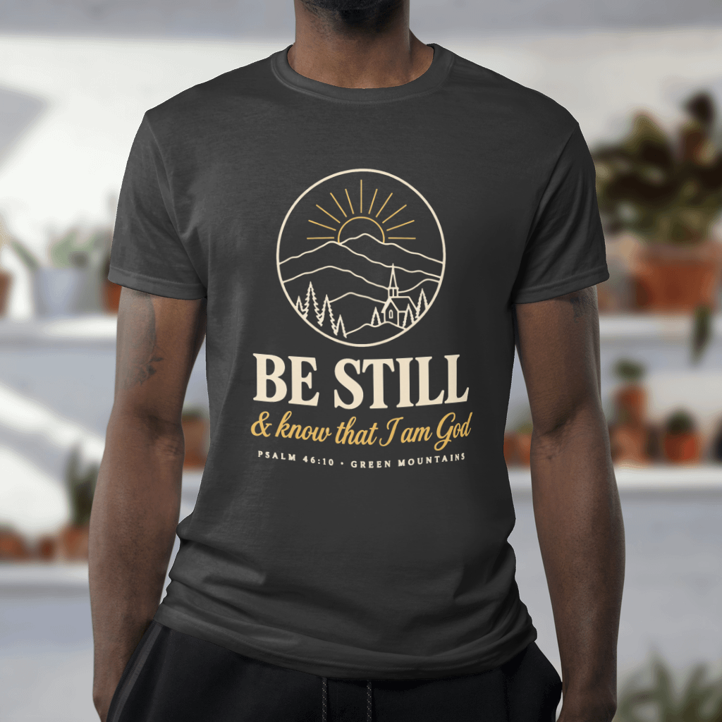 Be Still & Know Vermont – Softstyle Tee in Black