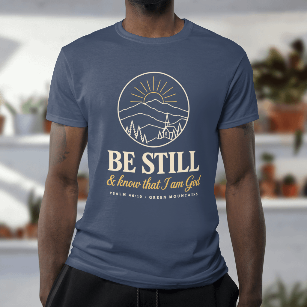 Be Still & Know Vermont – Comfort Colors Tee in True Navy