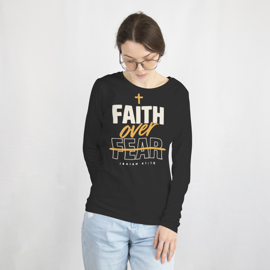 Faith Over Fear – Long Sleeve Tee in Black