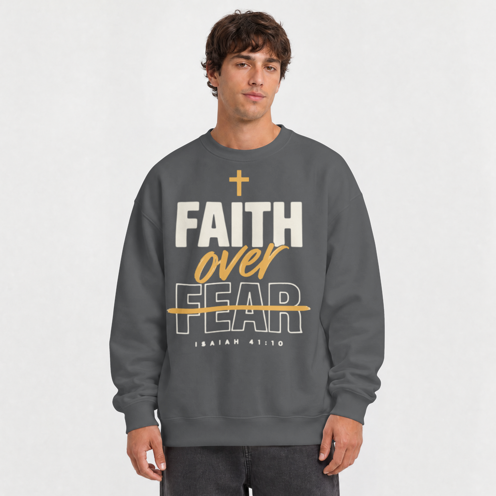 Faith Over Fear – Crewneck Sweatshirt in Charcoal