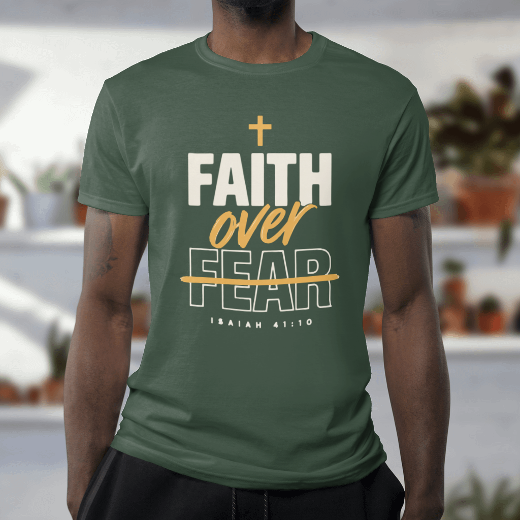 Faith Over Fear – Softstyle Tee in Forest Green