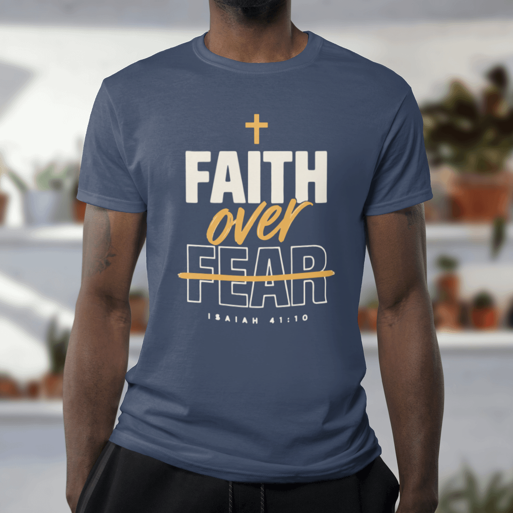 Faith Over Fear – Comfort Colors Tee in True Navy