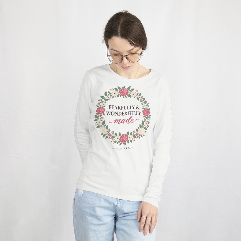 Fearfully & Wonderfully Made – Long Sleeve Tee in White