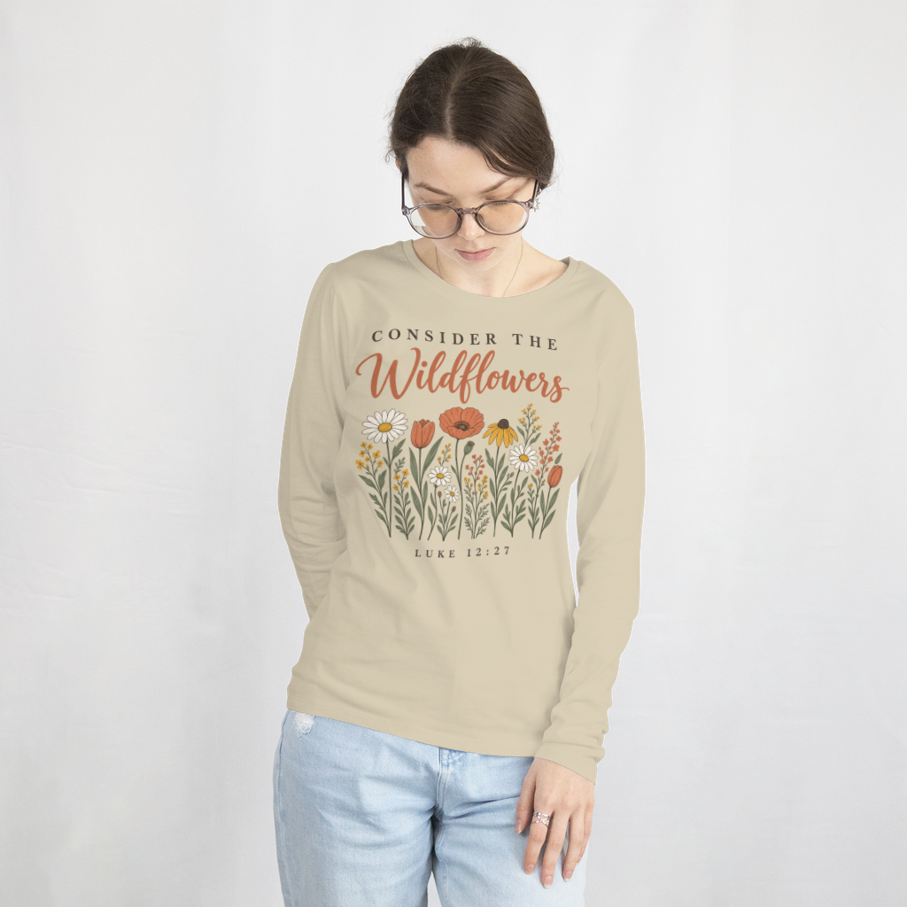 Consider the Wildflowers – Long Sleeve Tee in Sand