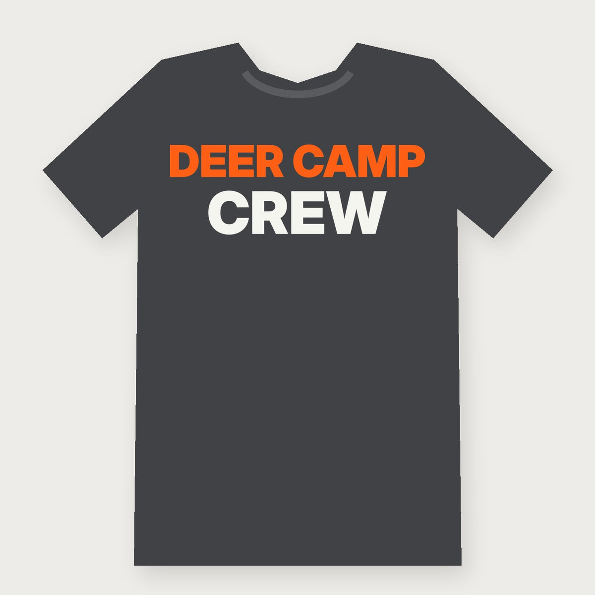 Deer Camp Crew Group & Party T-Shirt on charcoal