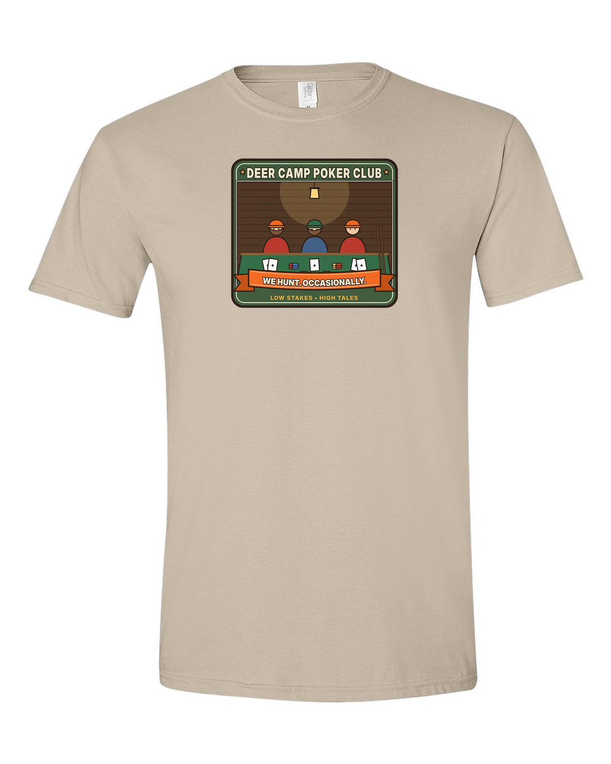 Deer Camp Poker Club: We Hunt. Occasionally. - Funny Hunting T-Shirt