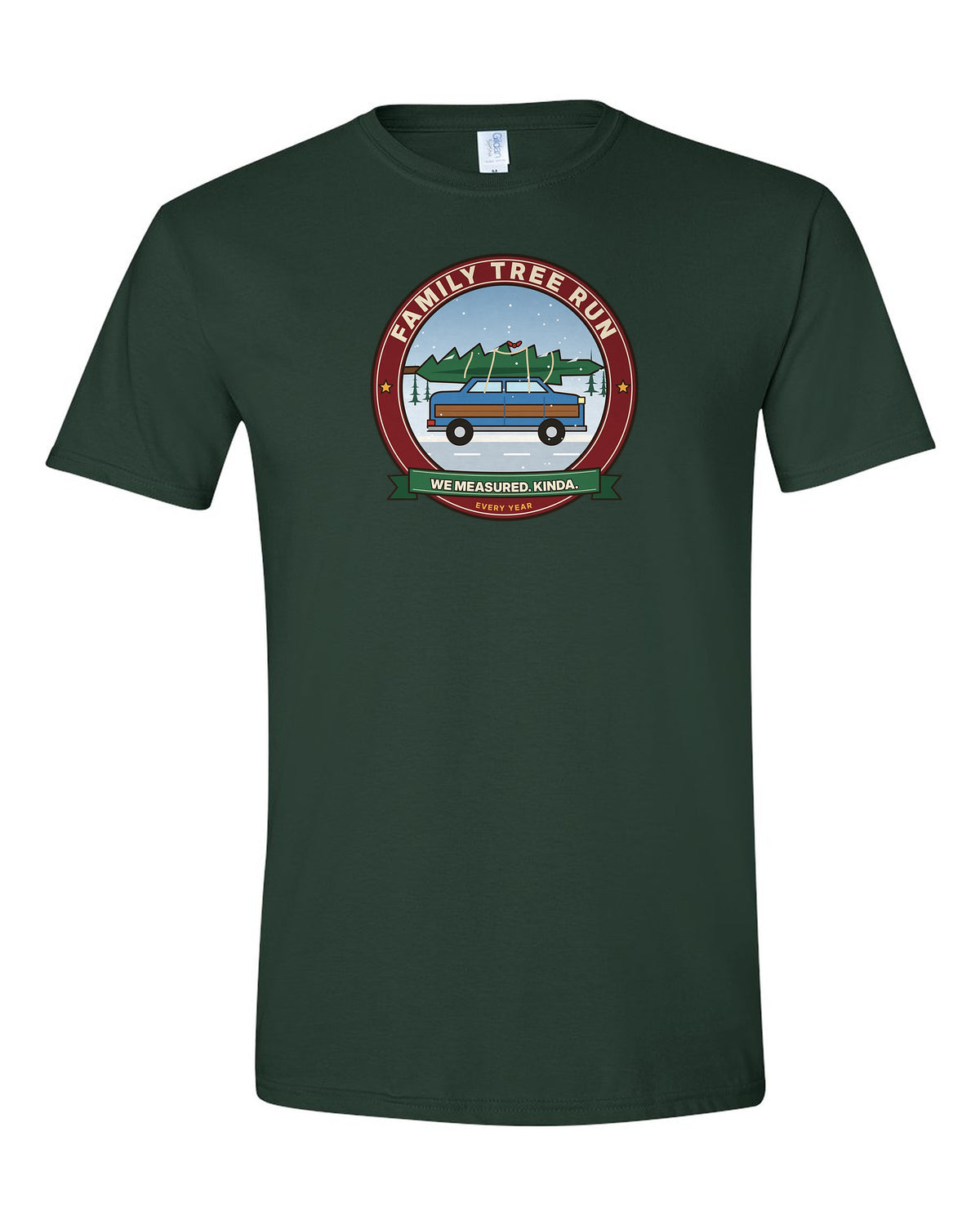 Family Tree Run: We Measured. Kinda. - Funny Christmas Tree T-Shirt