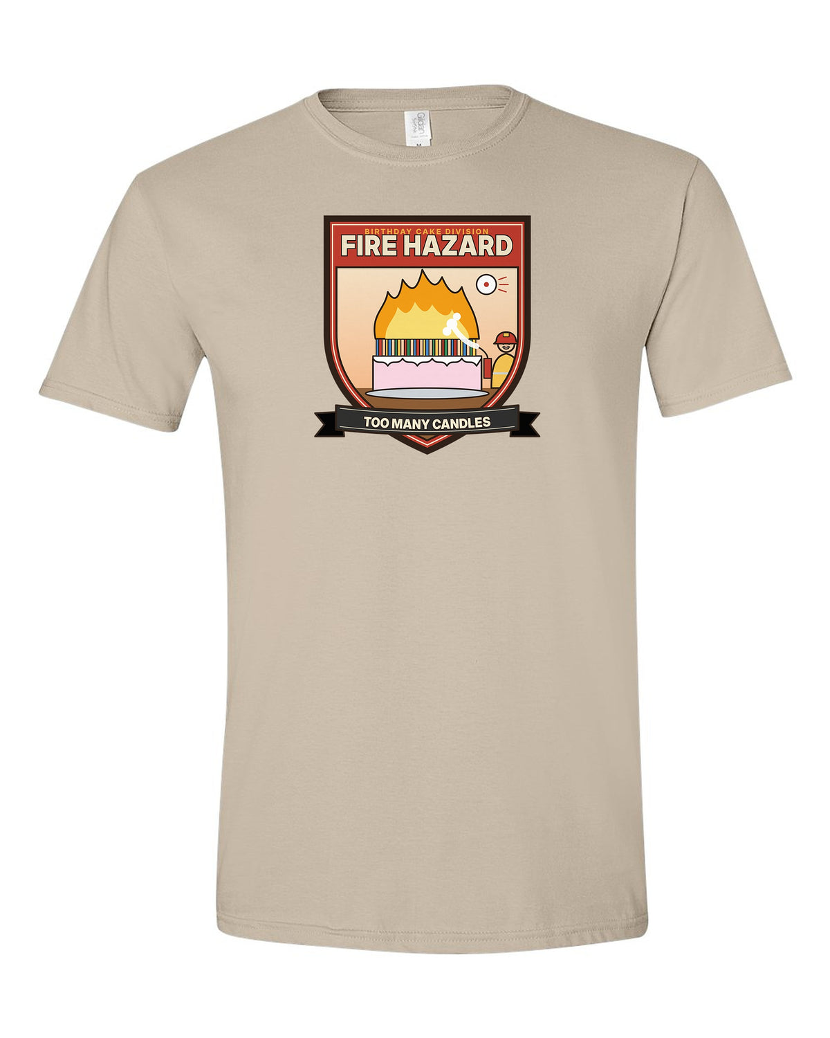 Fire Hazard: Too Many Candles - Funny Birthday T-Shirt