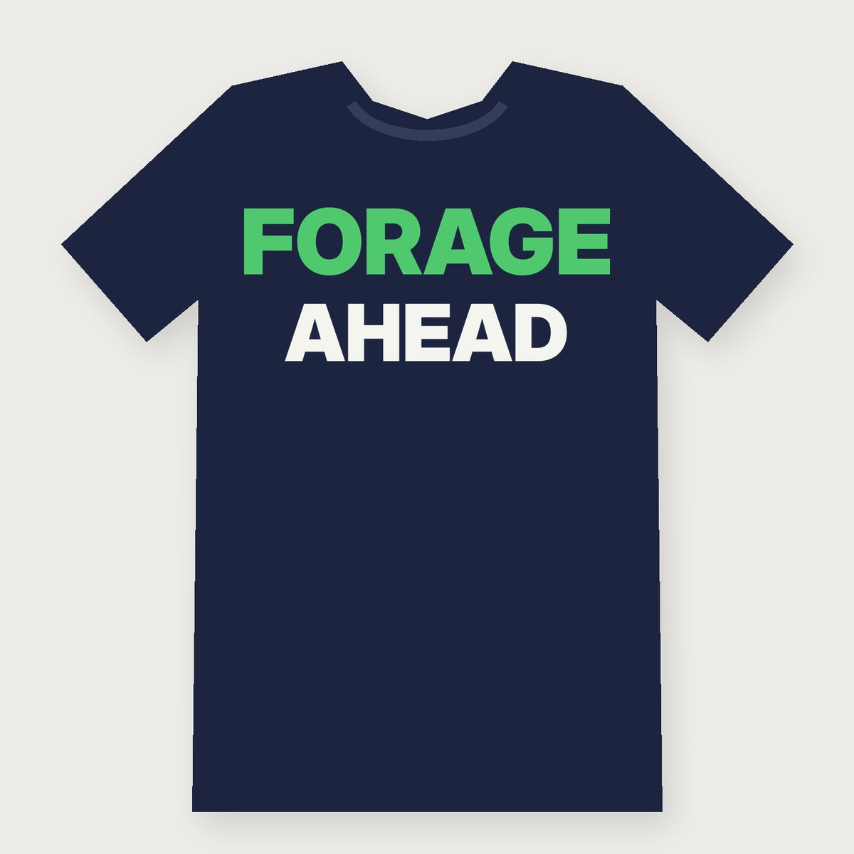 Forage Ahead Funny Herbalist T-Shirt on navy