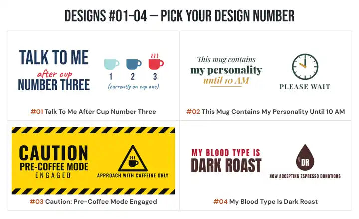 Designs 01 to 04
