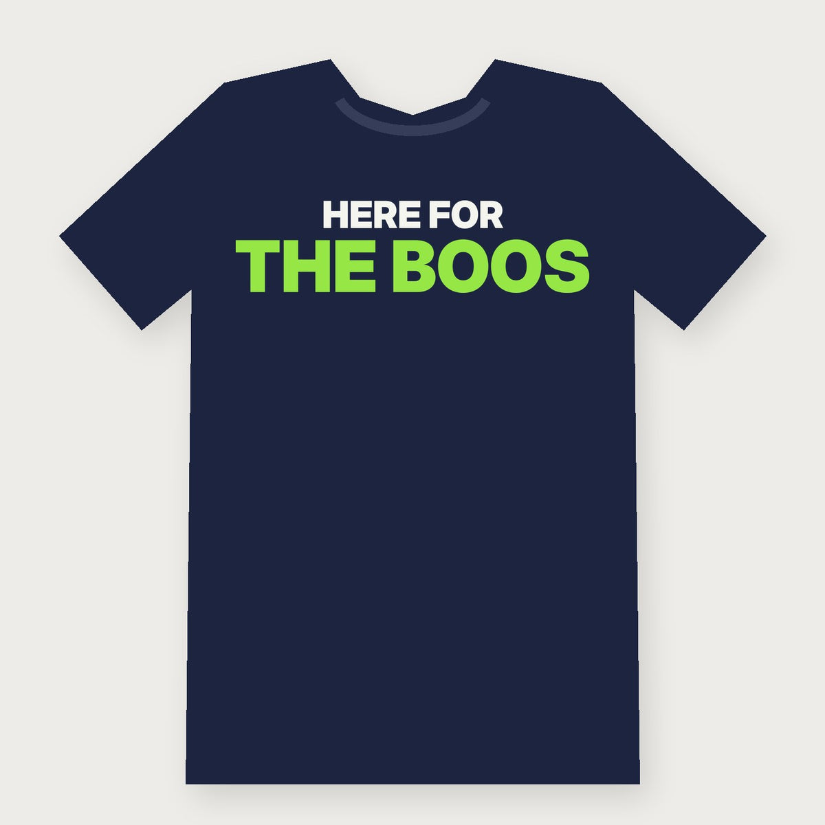 Here for the Boos Funny Halloween T-Shirt on navy
