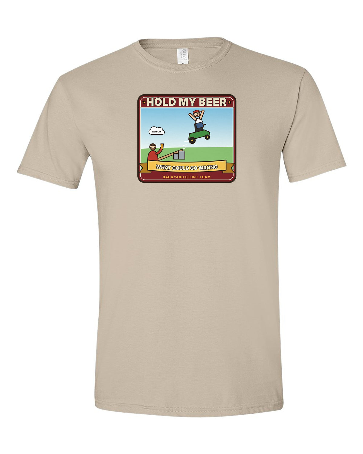 Hold My Beer: What Could Go Wrong - Funny Lawn Mower Stunt T-Shirt